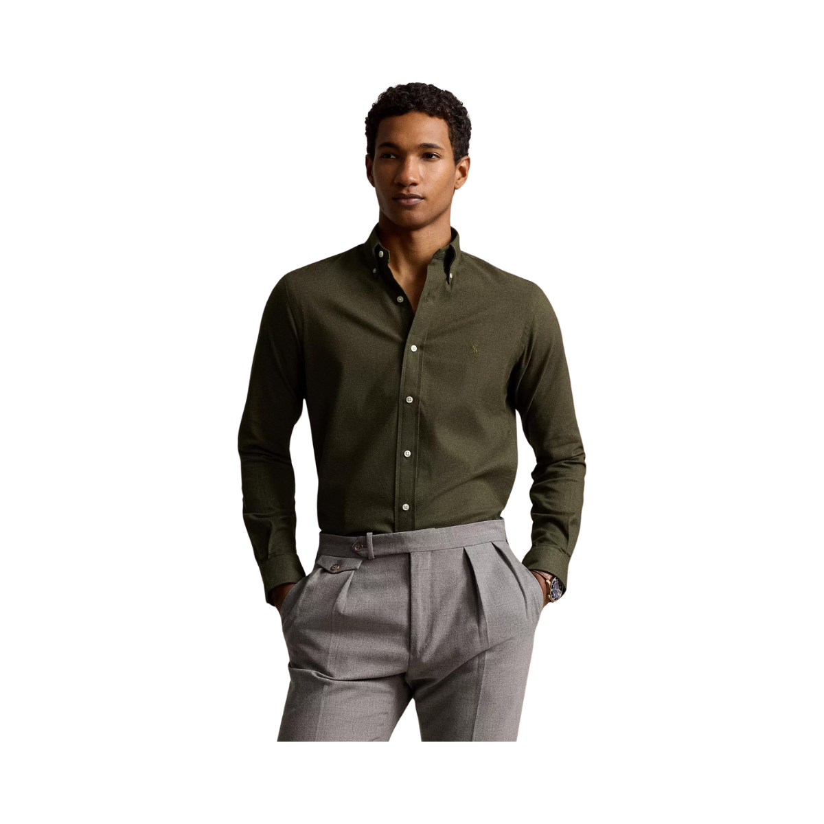 Custom Fit Performance Twill Shirt - Green