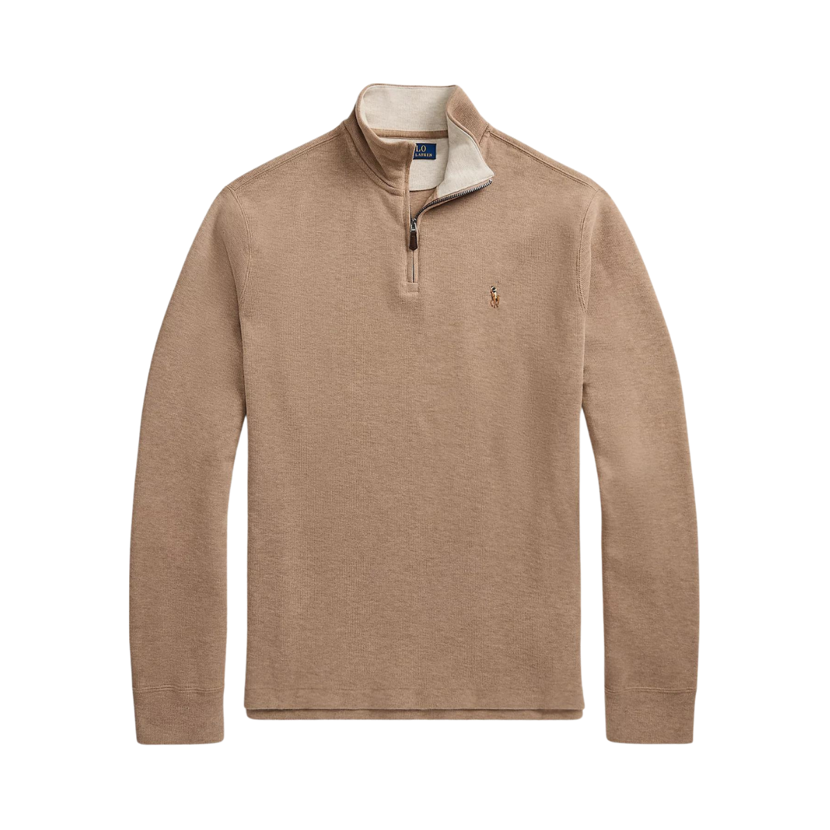 Estate-Rib Quarter-Zip Pullover - Beige