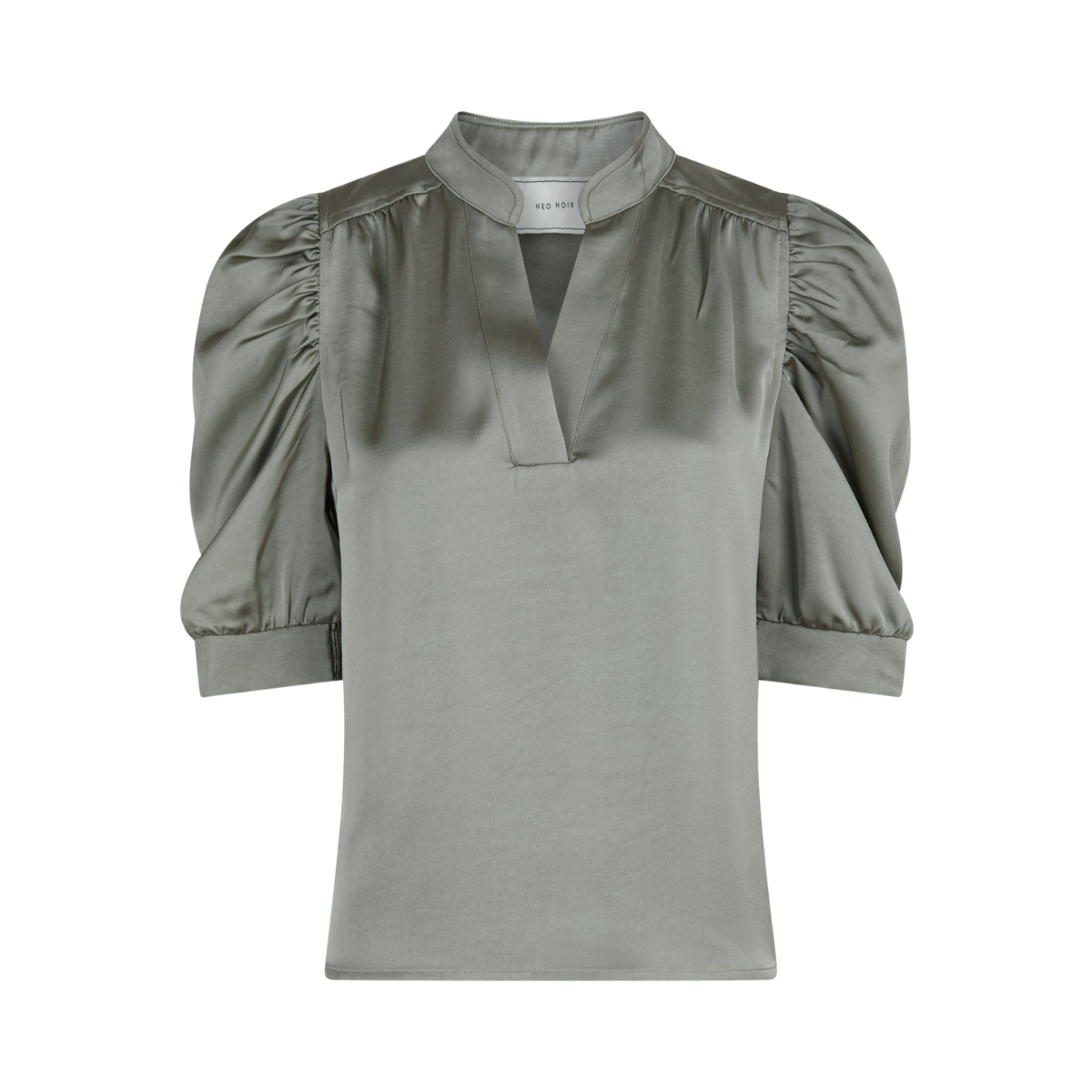 Roella Heavy Sateen Blouse - Green