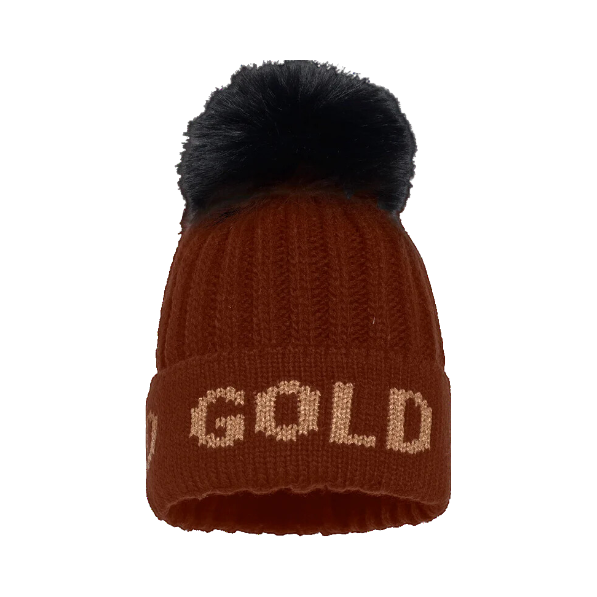 Hodd Beanie Faux Pom - 2300 Mocha