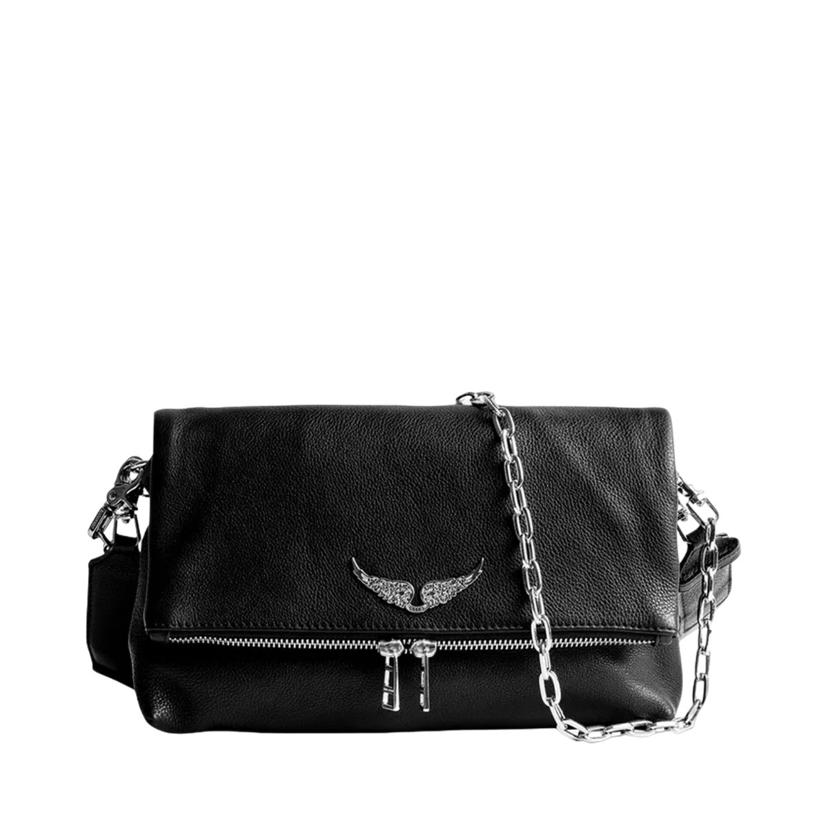 Rocky Grained Leather Bag - Black