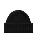 Wool Ribbed Beanie - Black