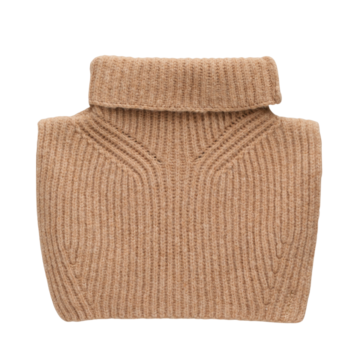 Ribbed Knit Bib - Beige