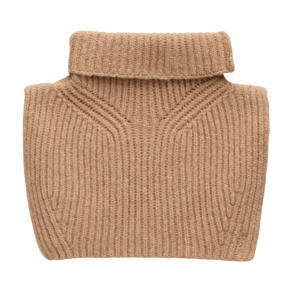 Ribbed Knit Bib - Beige