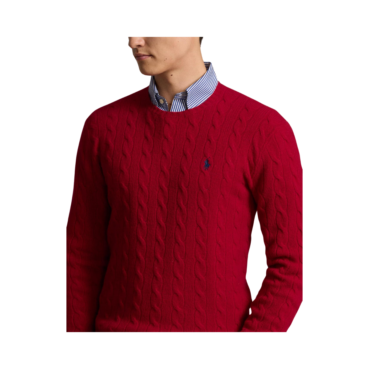 Cable-Knit Wool-Cashmere Sweater - Red