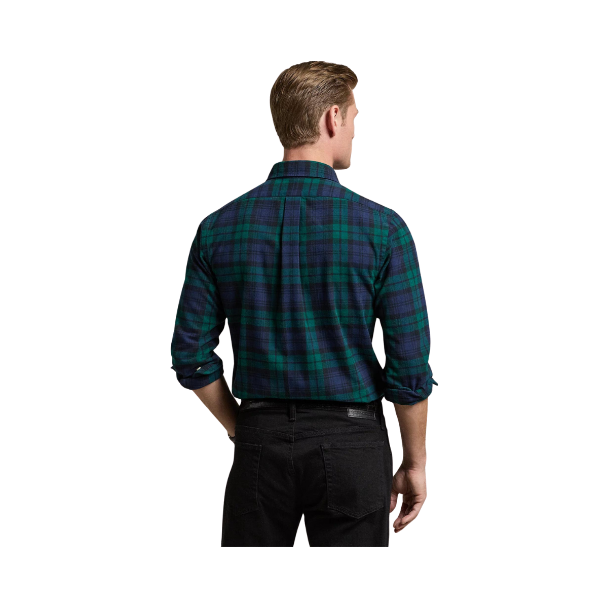 Long Sleeve Sport Shirt - 001 Navy/Green