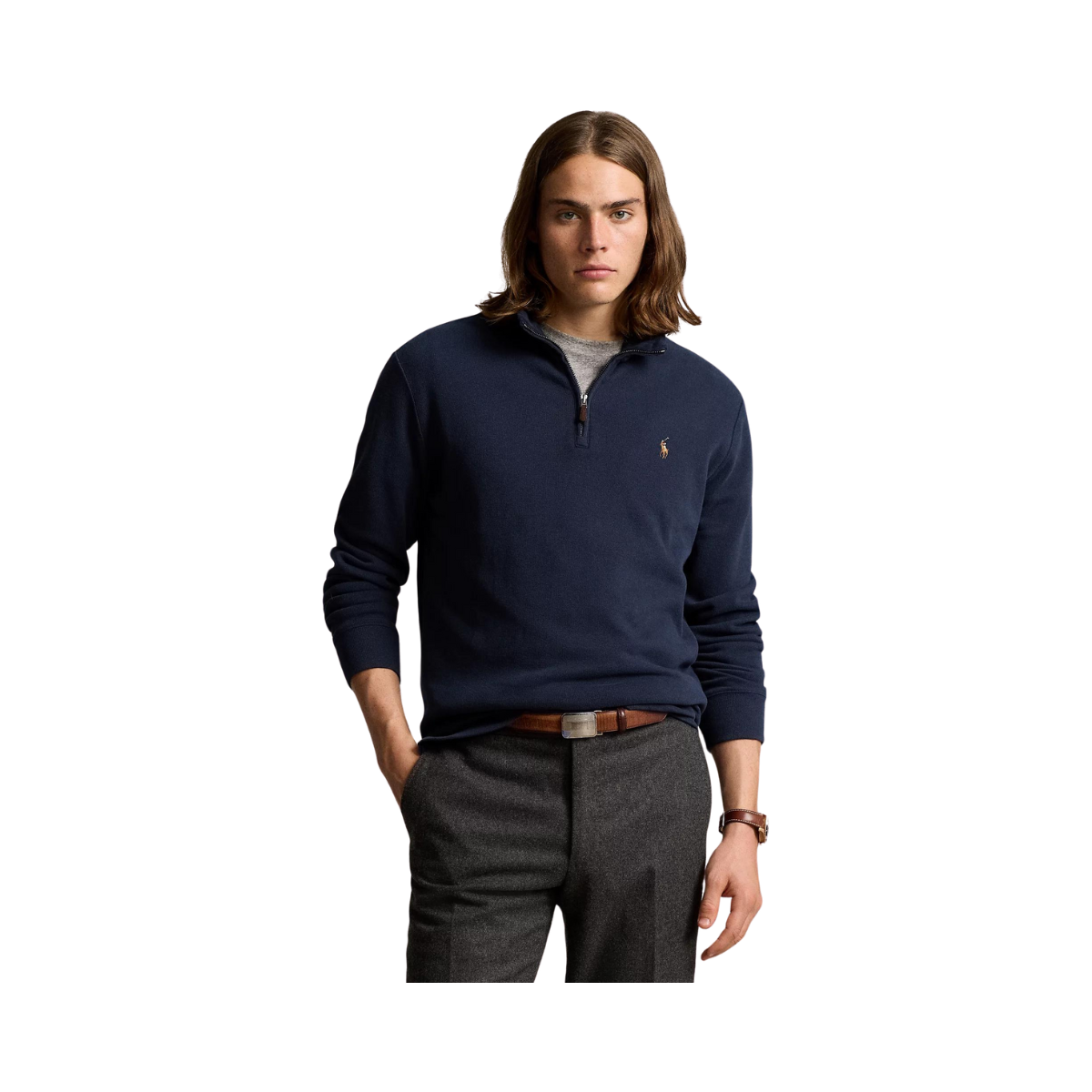 Estate-Rib Quarter-Zip Pullover - 029 Cruise Navy