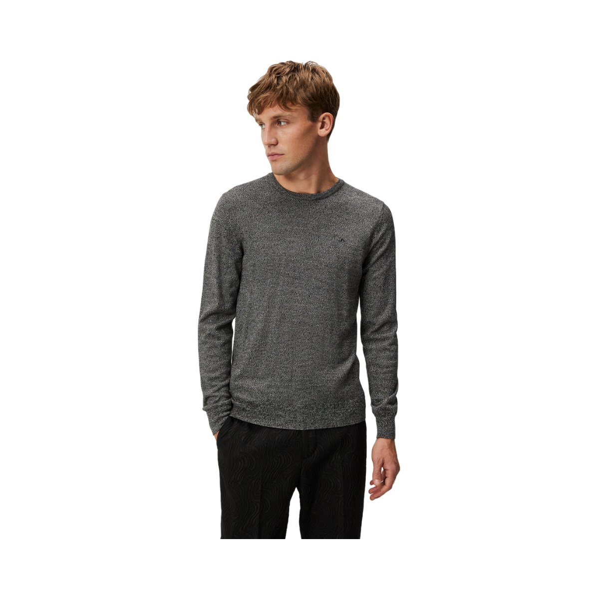 Lyle Merino Crew Neck Sweater - grey