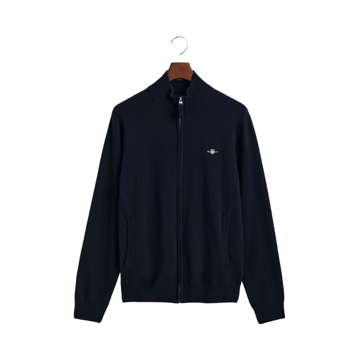 Superfine Lambswool Zip Cardigan - Navy