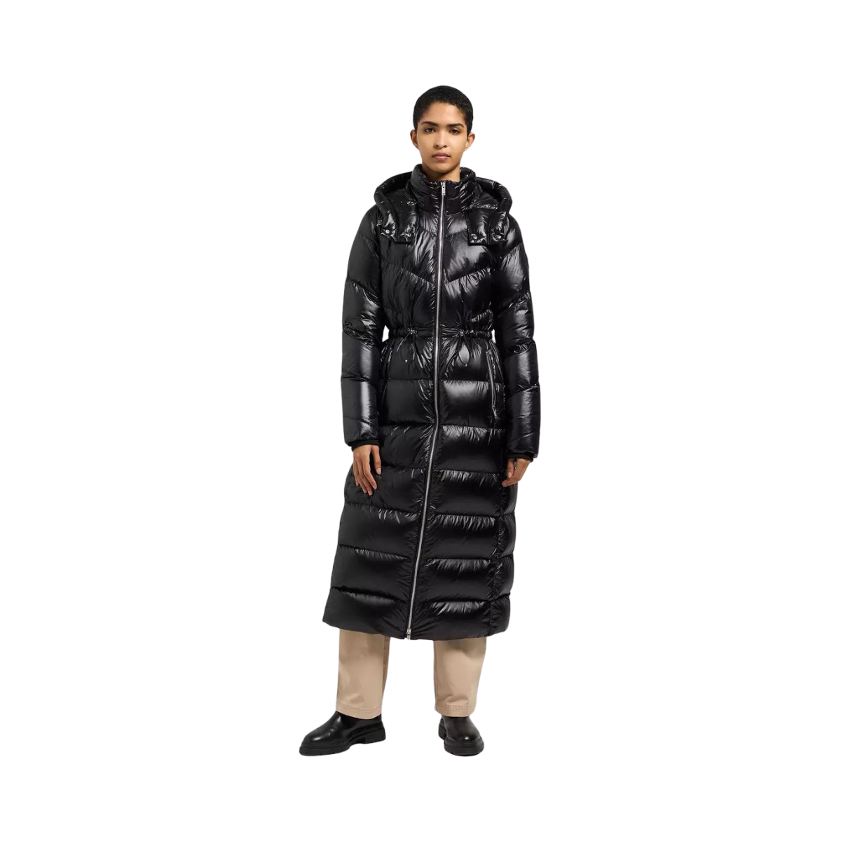 BELLE COTE LONG PUFFER SHEEN - Black