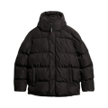 HOODED 5 BAFFLE SPORTS PUFFER - Black