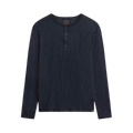 SLUB LS JERSEY GRANDAD TOP - Navy