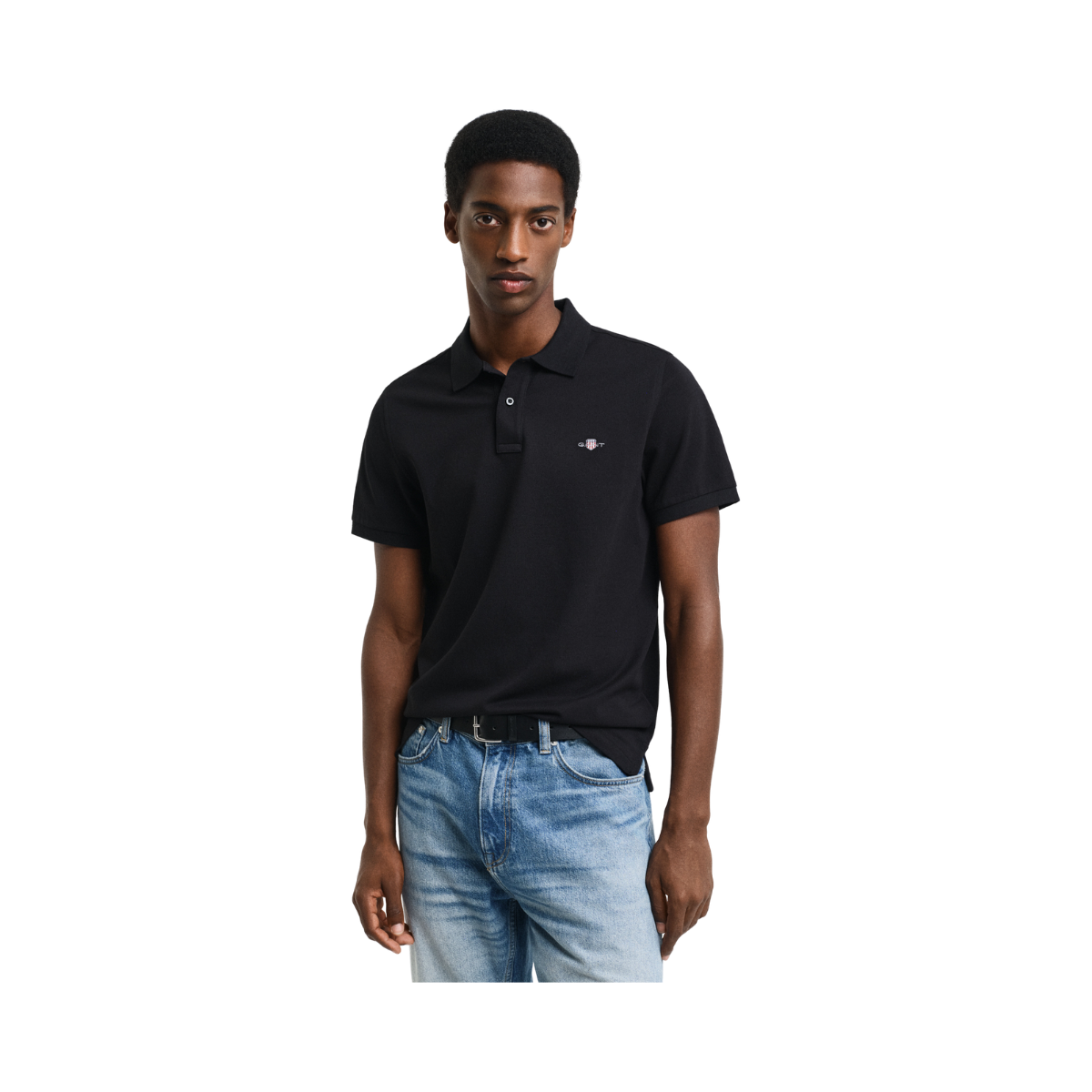 Shield SS Pique Polo - Black