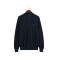 Cotton Pique Half Zip - Blue