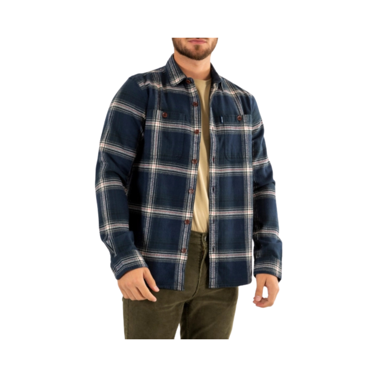 Vintaged check overshirt - Navy