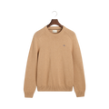 CASUAL COTTON SADDLE C-NECK - Beige