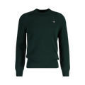 CASUAL COTTON SADDLE C-NECK - Green