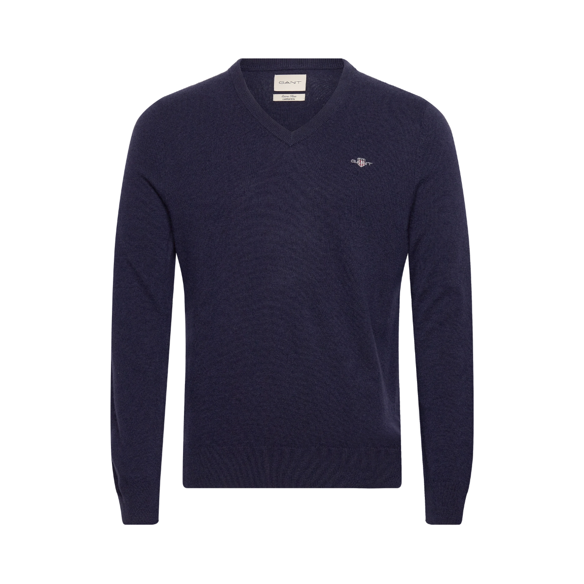 EXTRAFINE LAMBSWOOL V-NECK - Navy