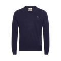 EXTRAFINE LAMBSWOOL V-NECK - Navy