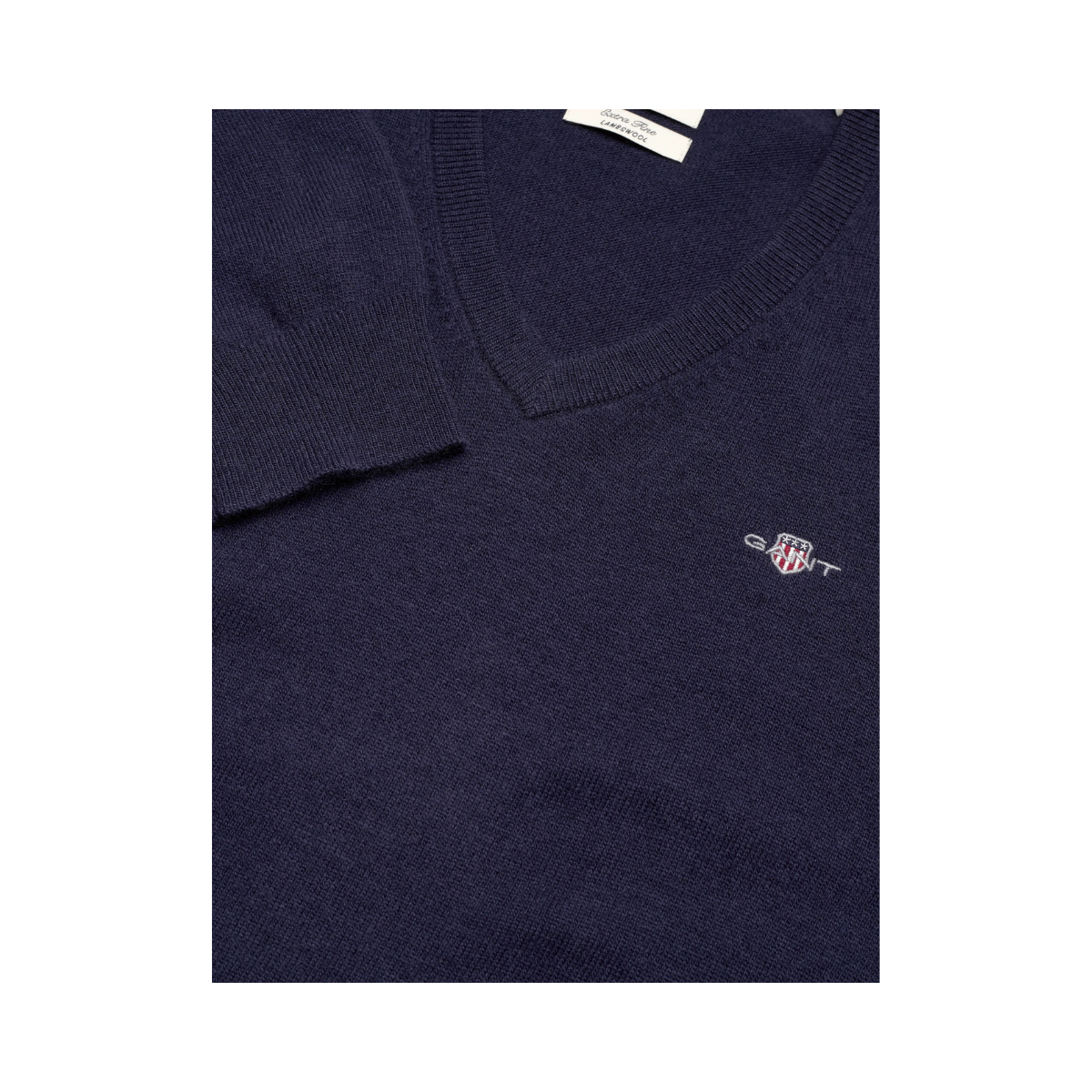 EXTRAFINE LAMBSWOOL V-NECK - Navy