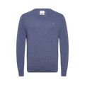 EXTRAFINE LAMBSWOOL V-NECK - Blue