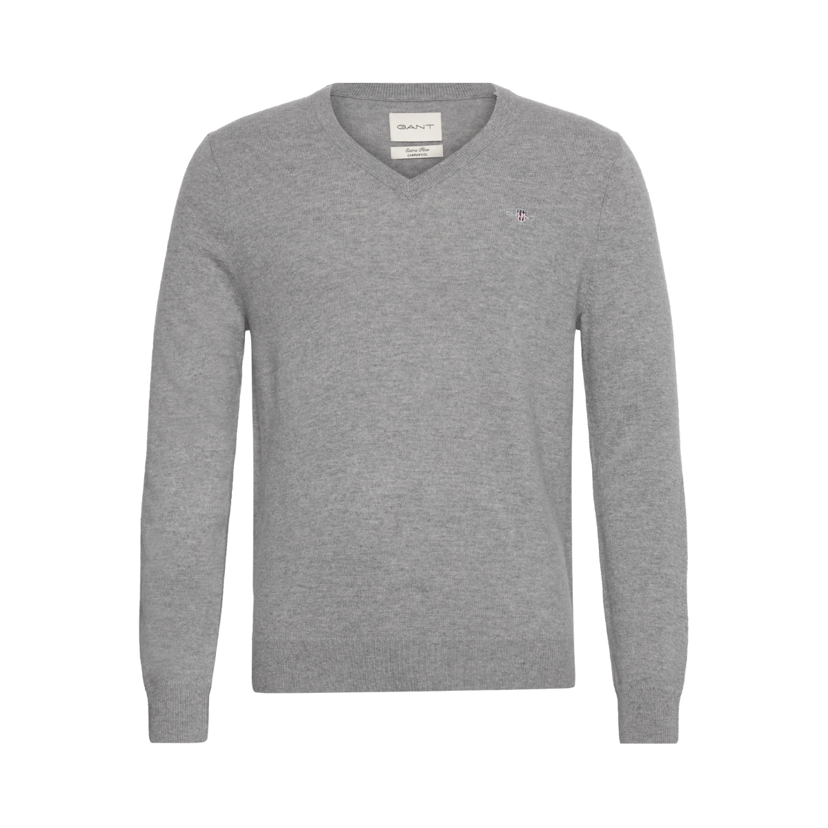 EXTRAFINE LAMBSWOOL V-NECK - Grey