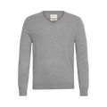 EXTRAFINE LAMBSWOOL V-NECK - Grey