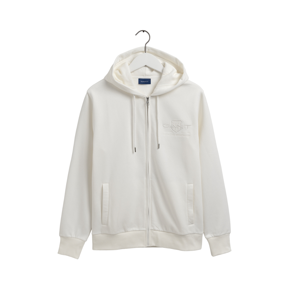 TONAL ARCHIVE SHIELD ZIP HOODIE - White