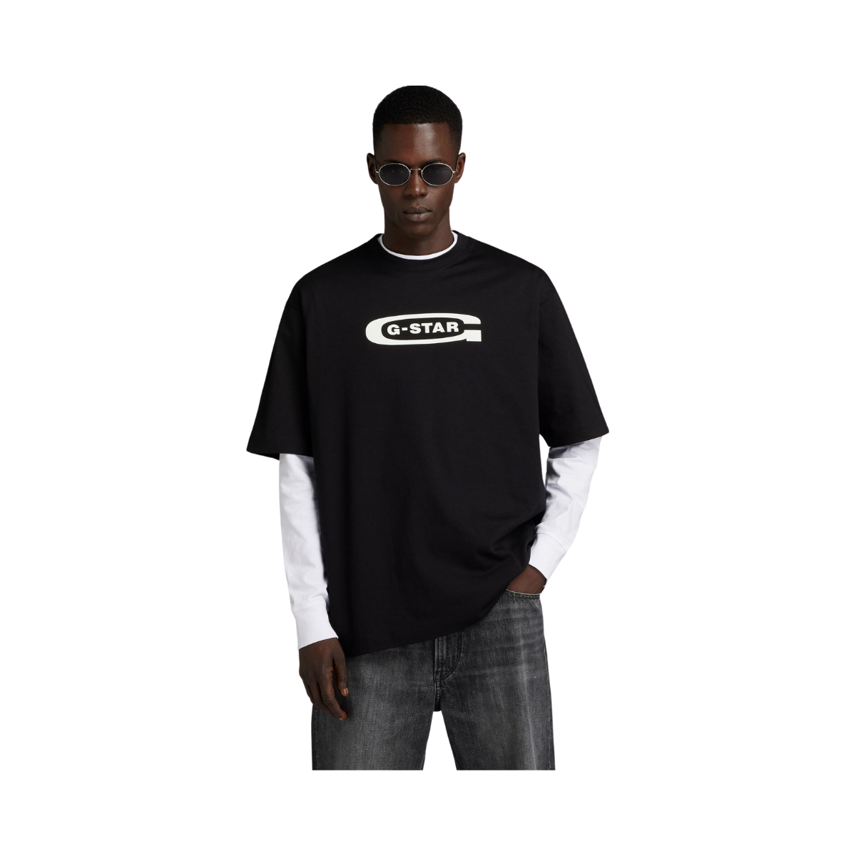 Old School Logo Oversized Tee - Black