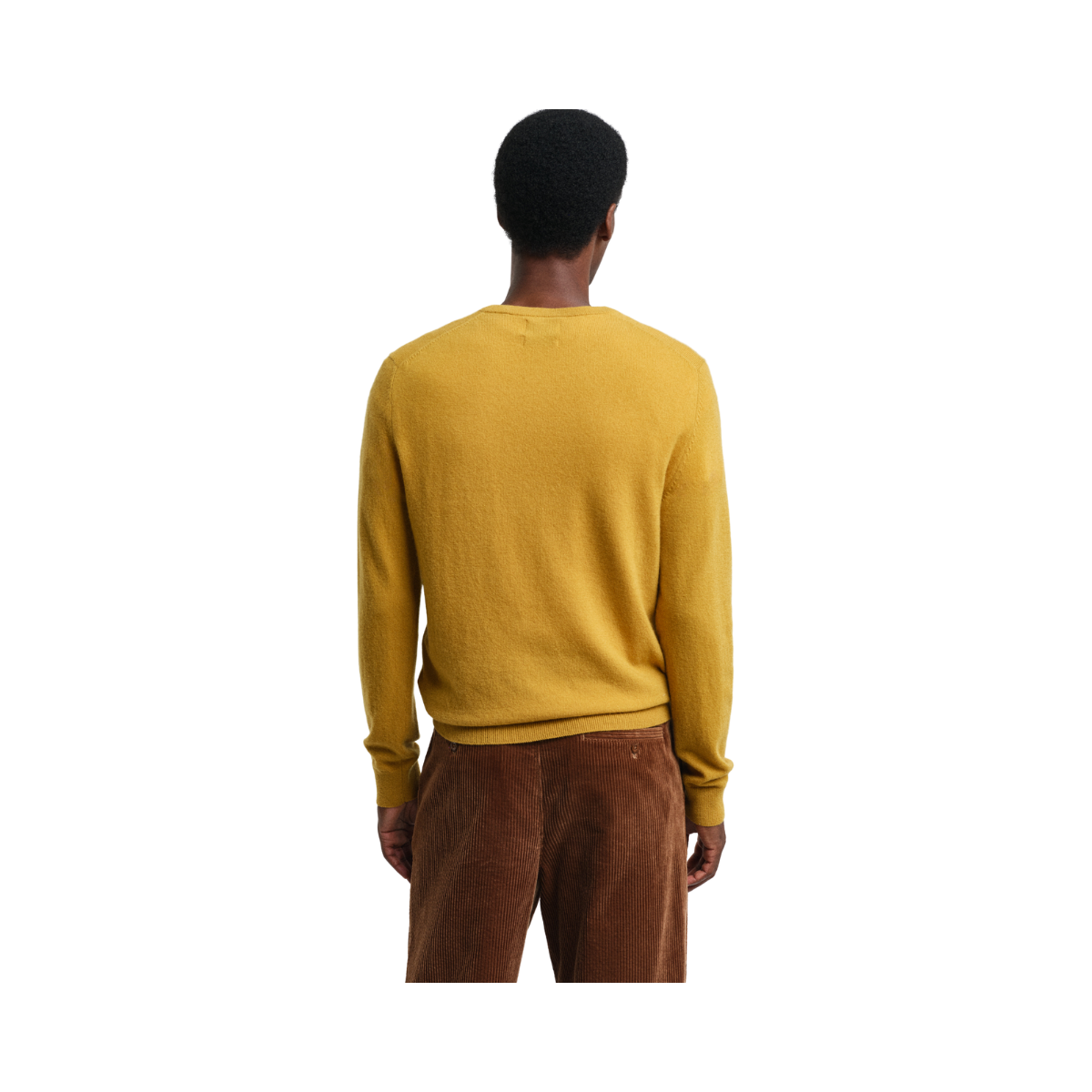 EXTRAFINE LAMBSWOOL V-NECK - Yellow