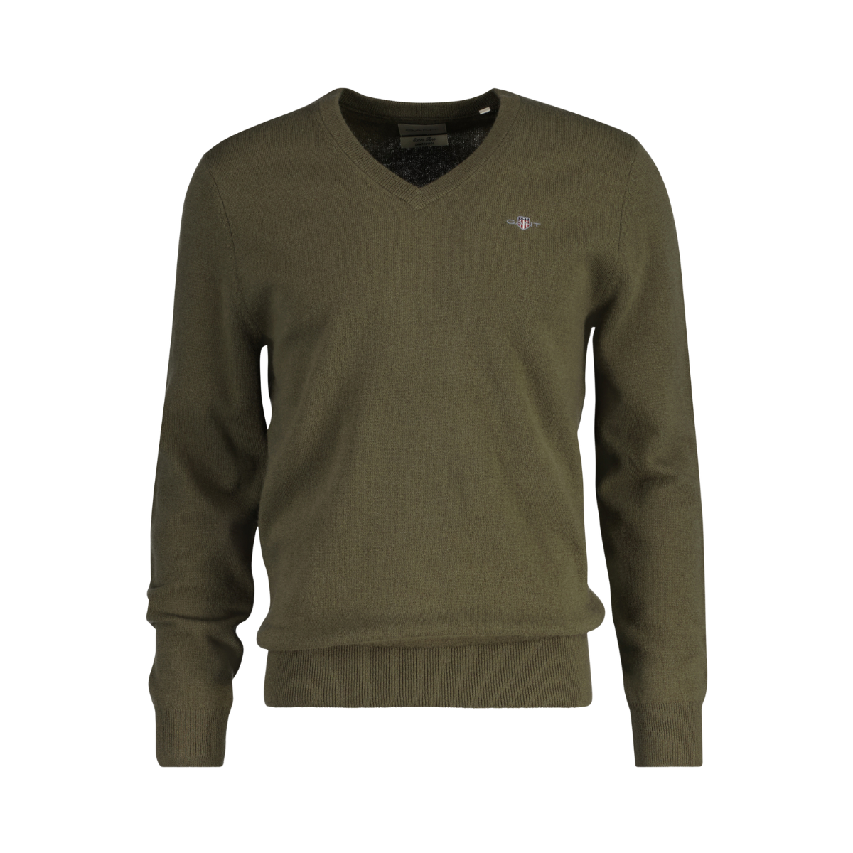 EXTRAFINE LAMBSWOOL V-NECK - Green