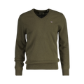 EXTRAFINE LAMBSWOOL V-NECK - Green