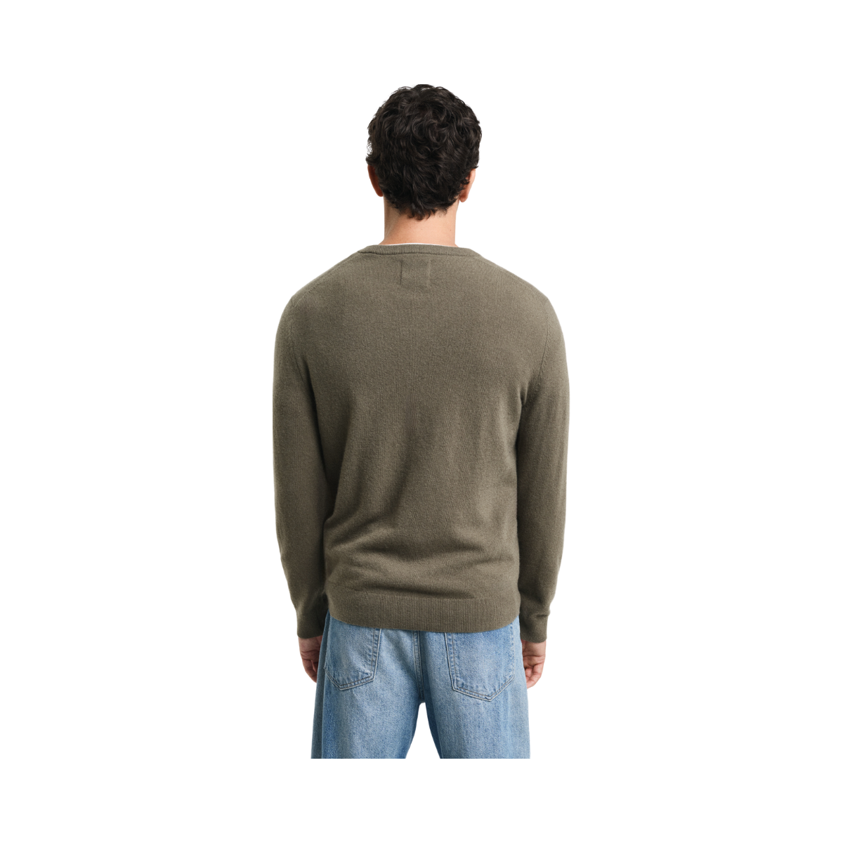 EXTRAFINE LAMBSWOOL V-NECK - Green