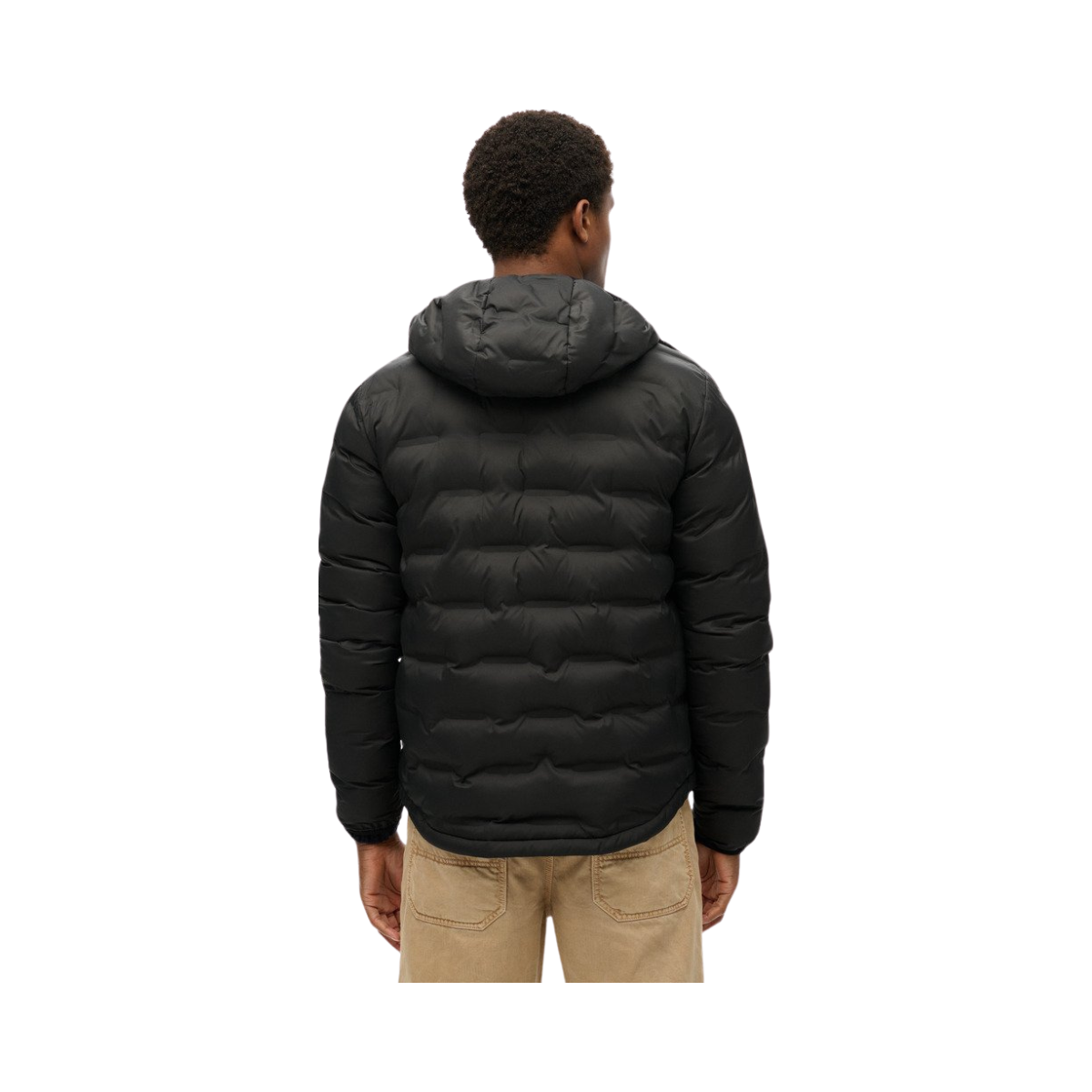 Hooded Quilted puffer coat - Black