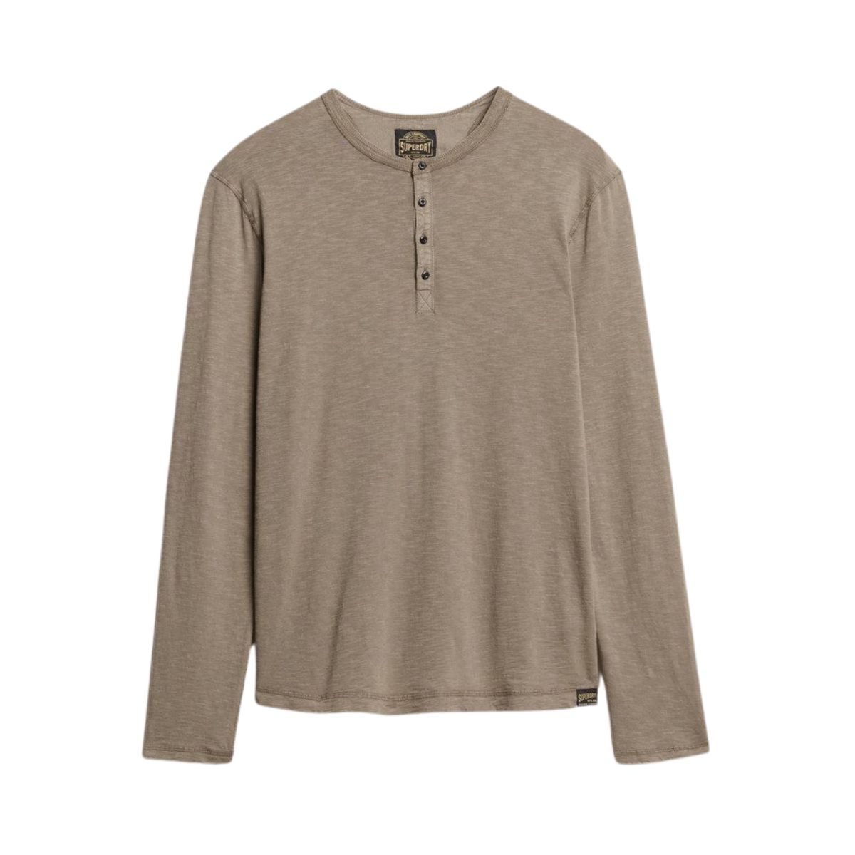 SLUB LS JERSEY GRANDAD TOP - Beige