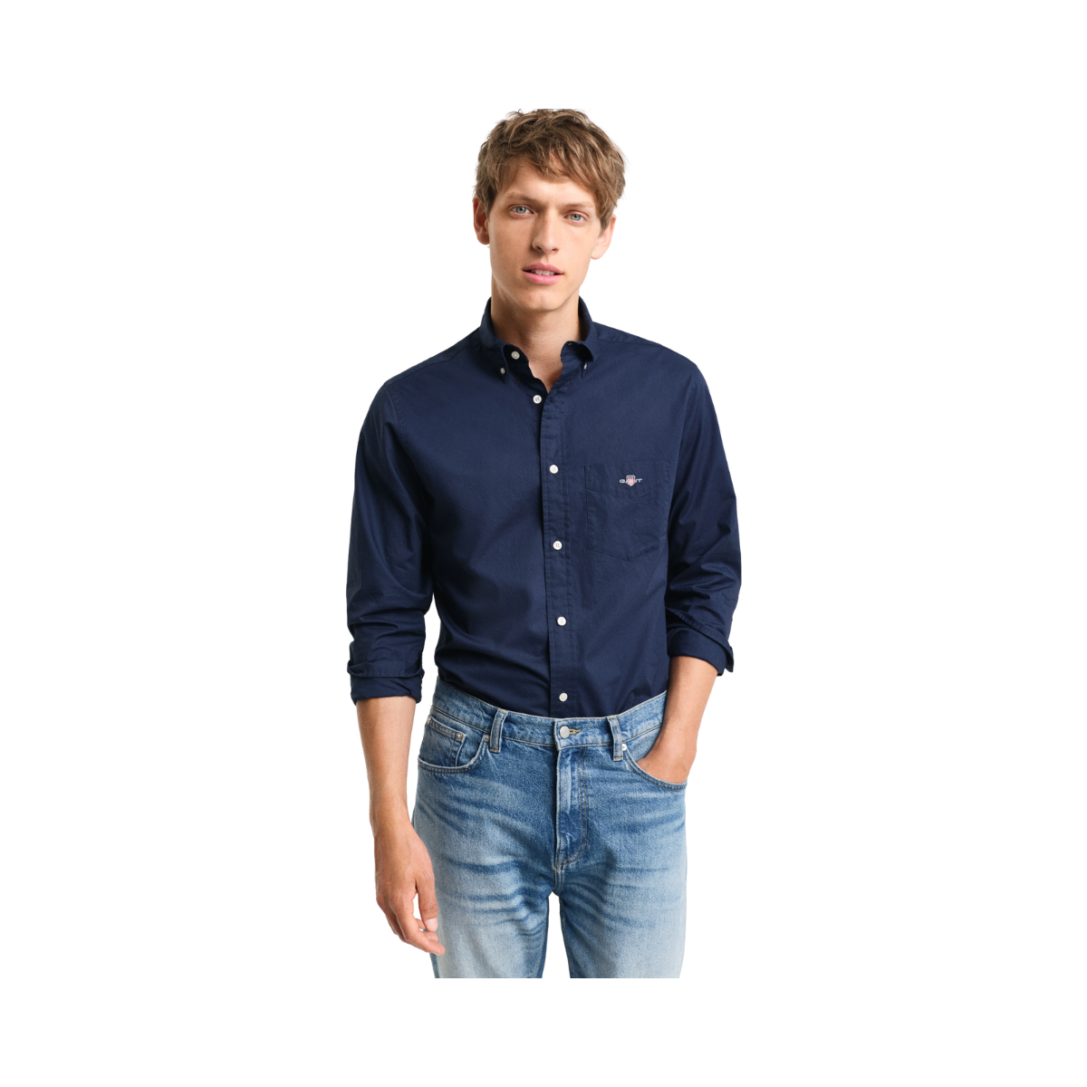 REG POPLIN SHIRT - Navy