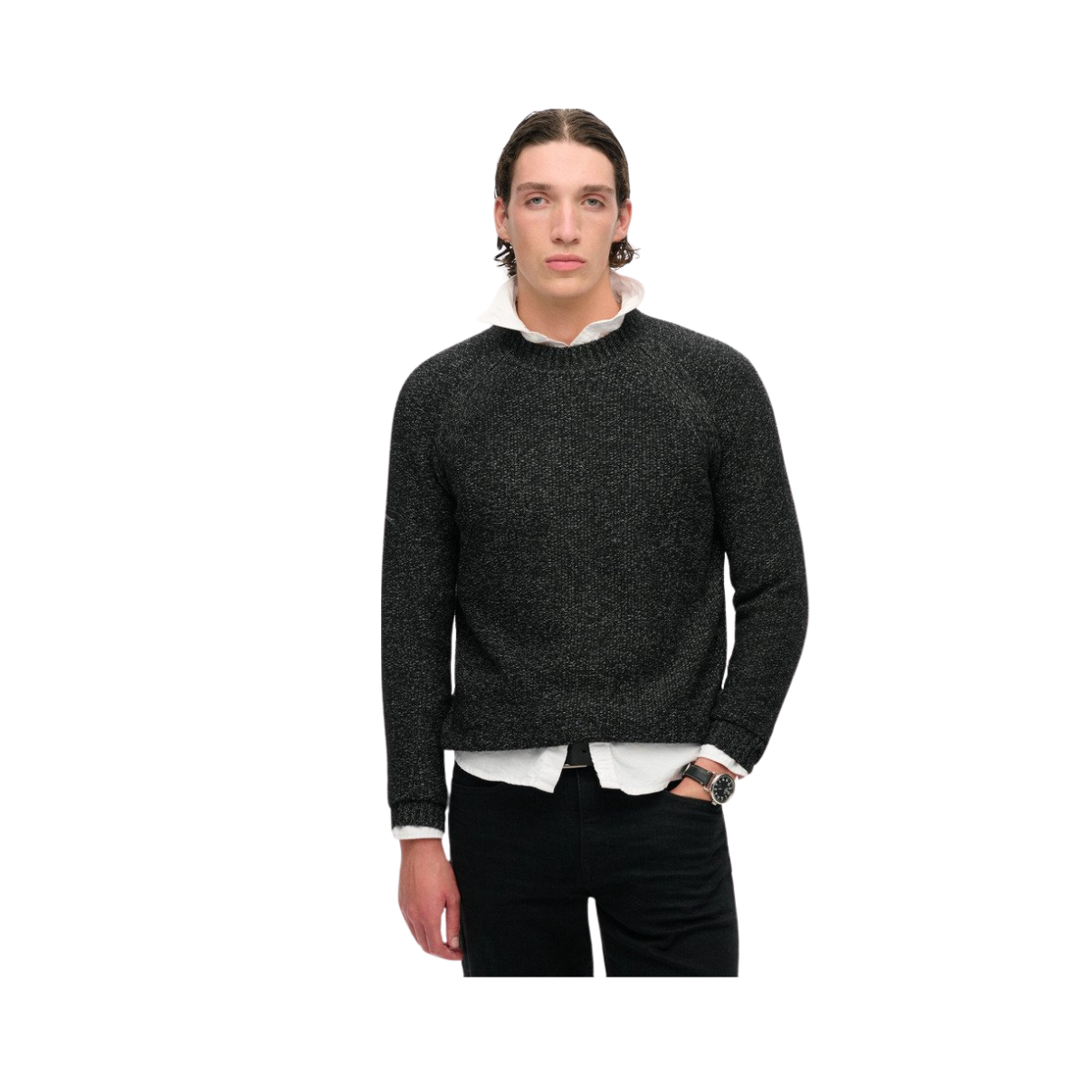 Chunky raglan jumper - Black