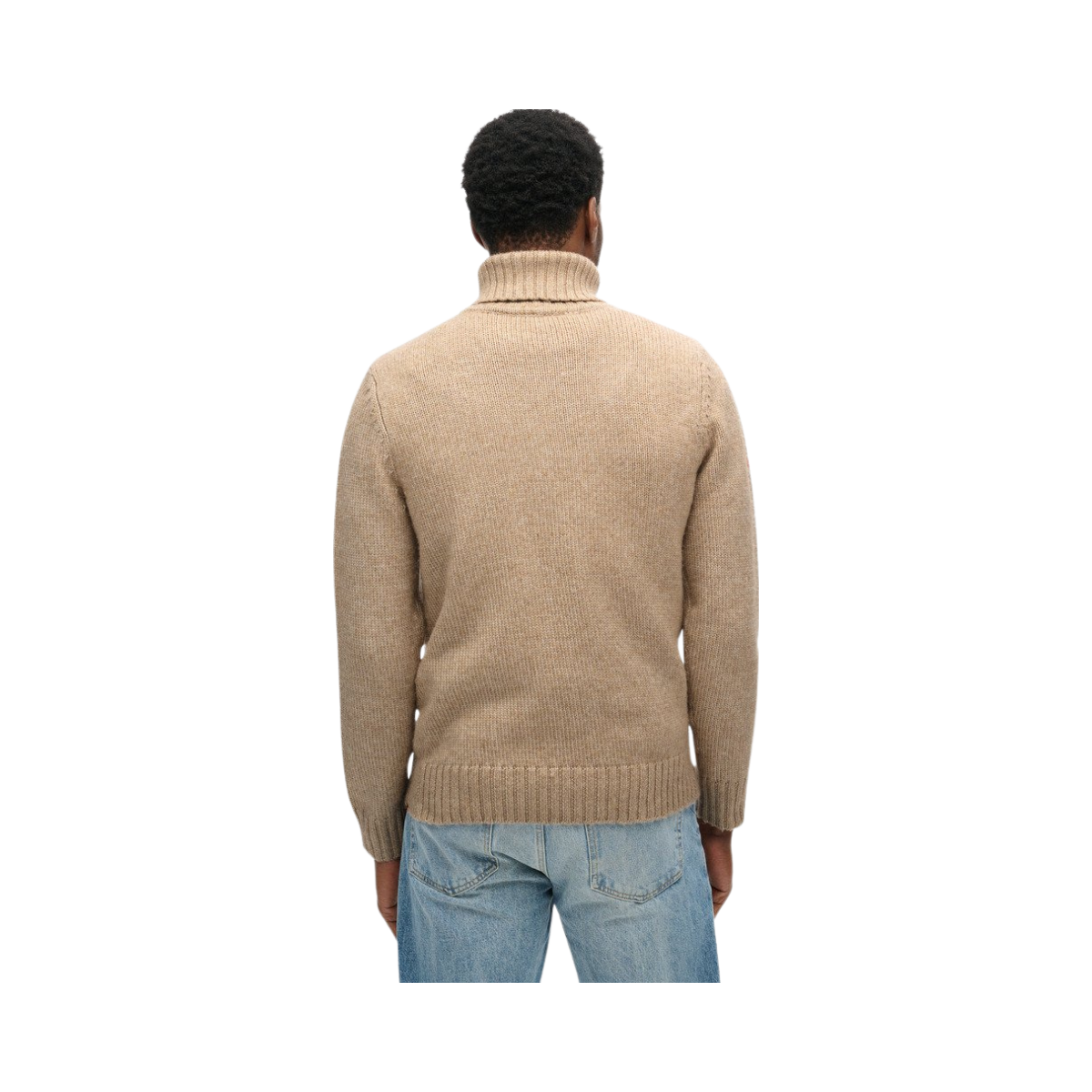 Brushed roll neck jumper - Beige