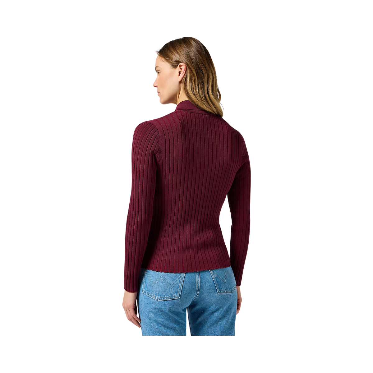 Rib Knit Polo - Plum caspia