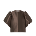 Cleo Pouf Sleeve Blouse - Brown