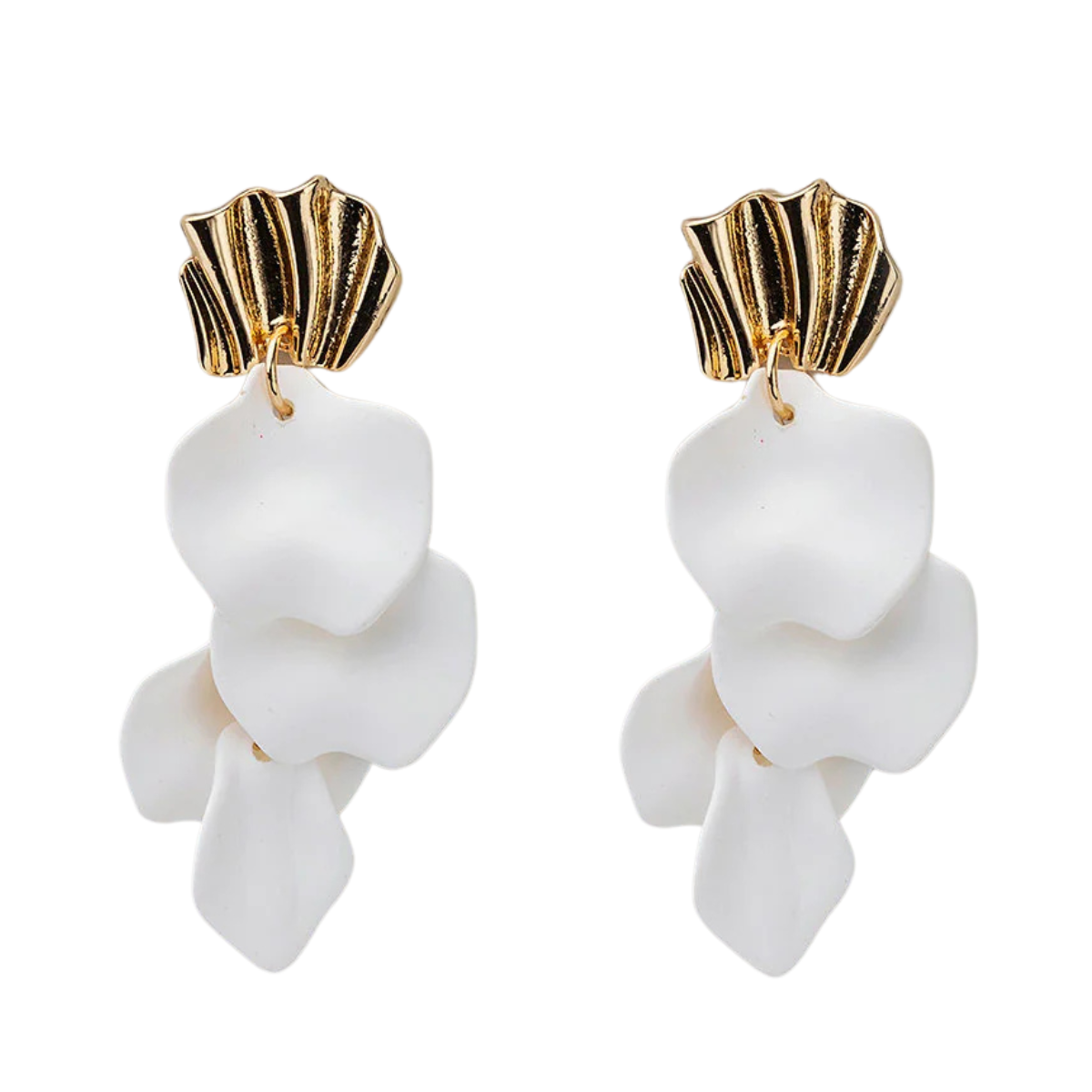 Wave Earrings - White Mat