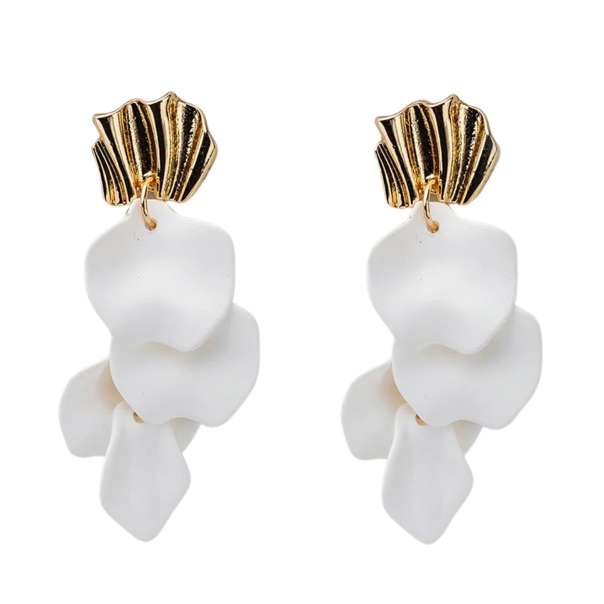 Wave Earrings Mat White - White