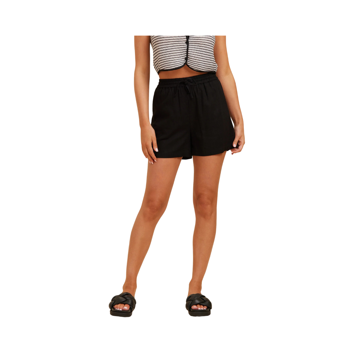 Nicki Linen Shorts - Black