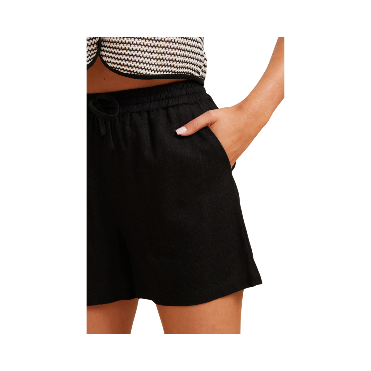 Nicki Linen Shorts - Black