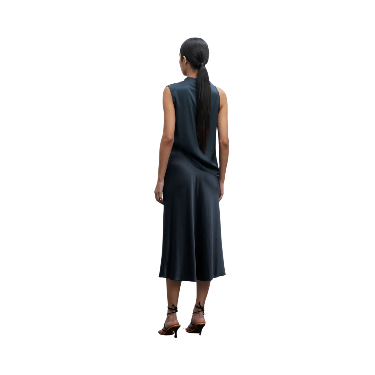 Hana Satin Skirt - Navy
