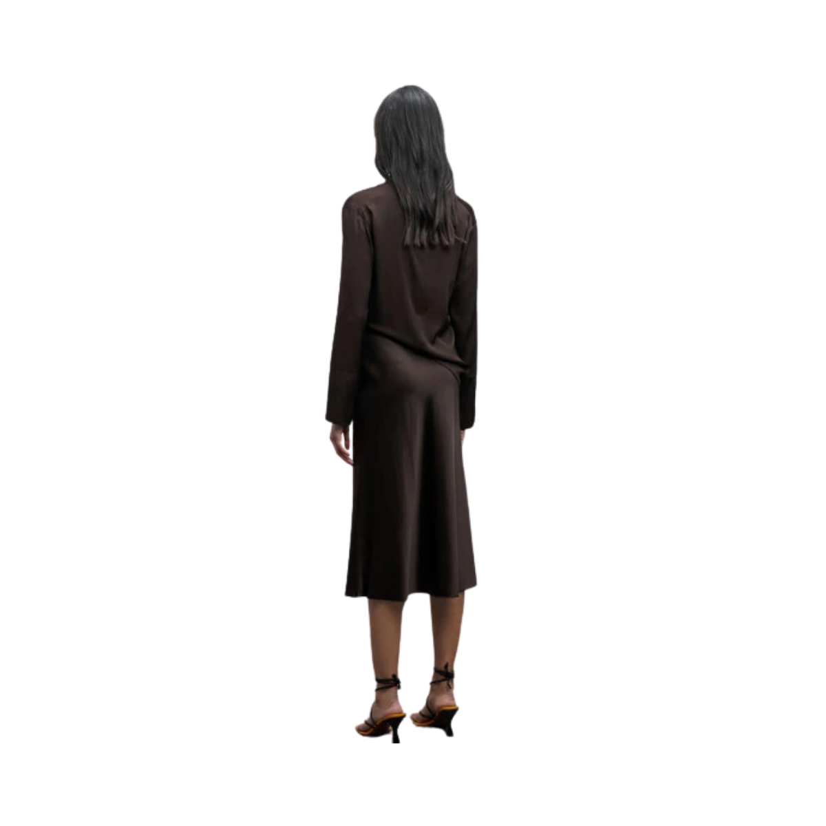 Hana Satin Skirt - Dark Brown