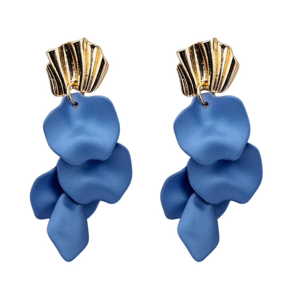 Wave Earrings Dark Pearl - Blue