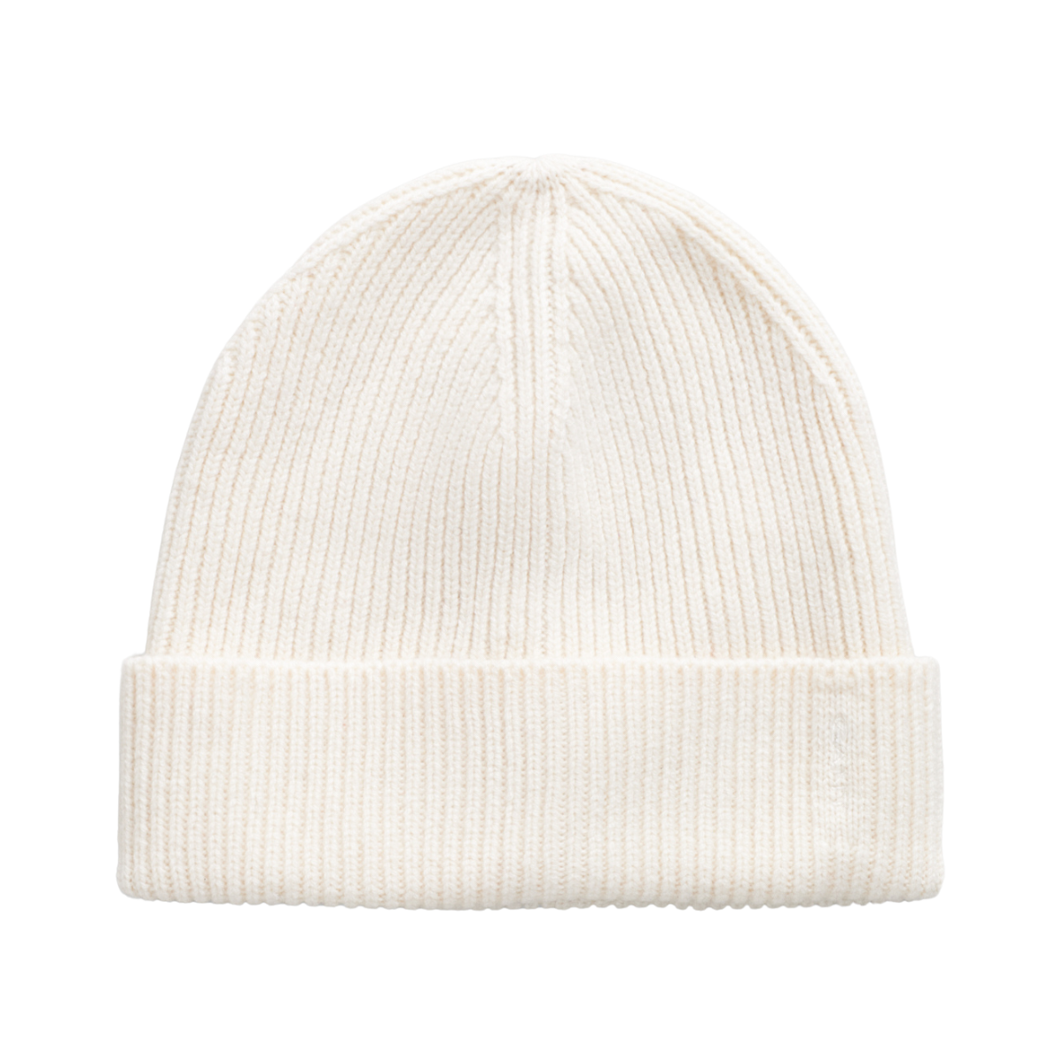 WOOL RIBBED BEANIE - White