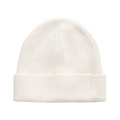 WOOL RIBBED BEANIE - White