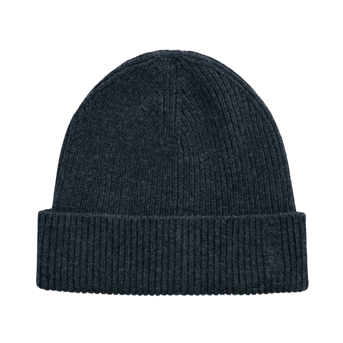 WOOL RIBBED BEANIE - Grey